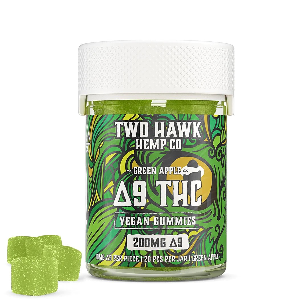 Two Hawk Shop Delta9 THC Vegan Gummies Green Apple